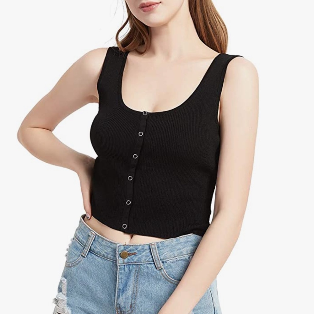 Pacsun snap front crop top, lightly worn